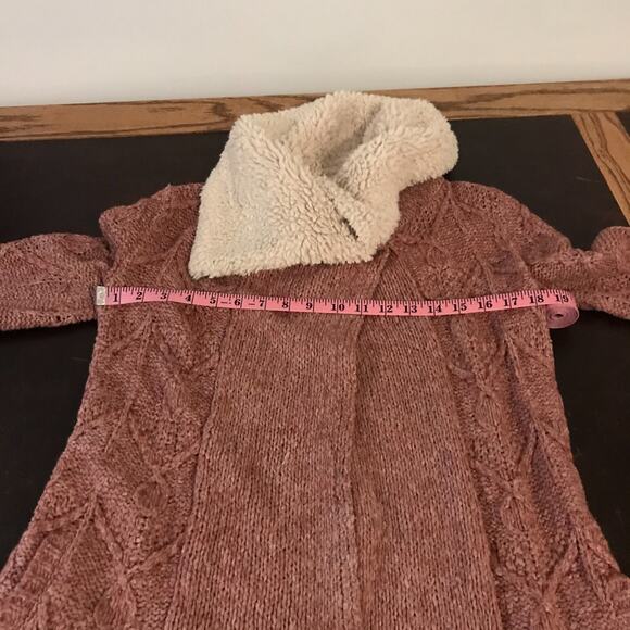 Anthropologie Sleeping on Snow Bondurant Sherpa Cardigan Sweater - Size Extra SM - Picture 6 of 11